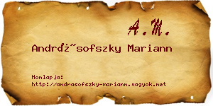 Andrásofszky Mariann névjegykártya